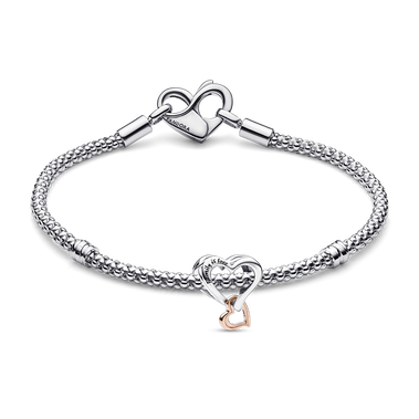 Pandora Moments Studded Chain Bracelet & Heart Charm Set